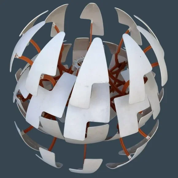 Ikea White Globe Pendant Lamp  Geometric Puzzle Design PS 2014 Like Death Star - Picture 3 of 11